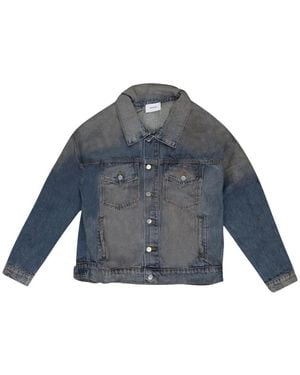 Rhude Giacca Denim Con Applicazione Sui Gomiti - Blu