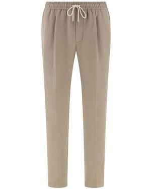 BOGGI City Drawstring Linen Trousers - Natural
