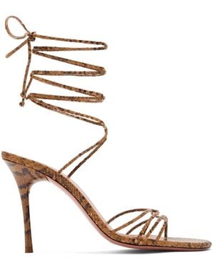 AMINA MUADDI Lori 95 Sandalen Met Slangenleer-Effect - Bruin