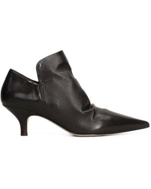 The Seller Ruched Pointed-Toe Ankle Boots - Black