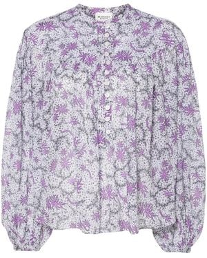 Isabel Marant Salika Abstract-Print Blouse - Purple