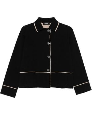 Cividini Cardigan Con Colletto Polo - Nero