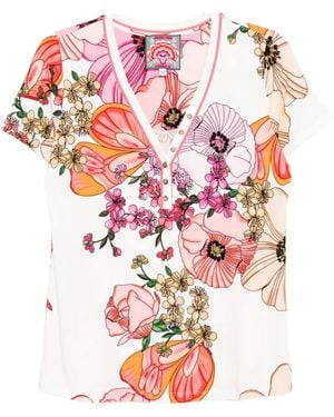 Johnny Was The Janie Favorite ヘンリーネック Tシャツ - ピンク