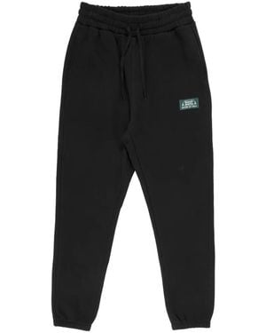 Marsh Maille Logo-Patch Track Pants - Black