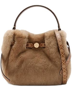 Tory Burch Mini Romy Beuteltasche Aus Shearling - Braun