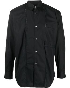 Comme des Garçons Mesh-Panelled Long-Sleeve Shirt - Black