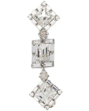 Alessandra Rich Crystal Drop Earrings - White