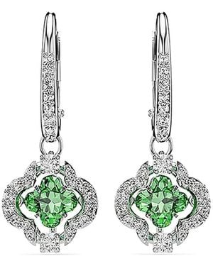 Swarovski Hängeohrringe Mit Kleeblatt-Anhänger - Weiß