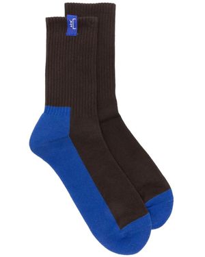 A_COLD_WALL* Logo-Patch Ribbed Socks - Blue
