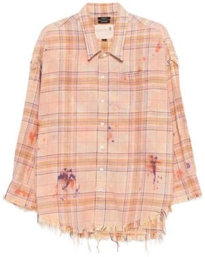 R13 Long-Sleeve Plaid-Pattern Shirt - Pink