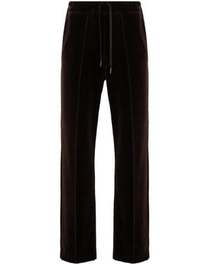 Tom Ford Straight-Leg Velour Track Trousers - Black