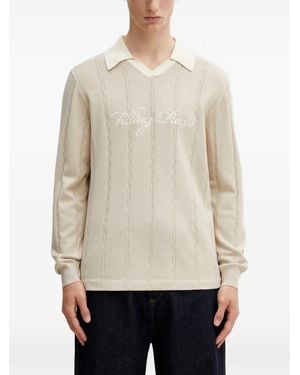 Filling Pieces Cable-Knit Embroidered Sweatshirt - Natural