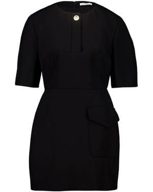 Givenchy Cocoon Wool Grain De Poudre Minidress - Black
