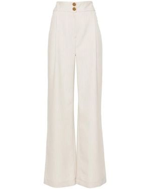 MITILIANE COUTURE Pinstriped Wide-Leg Pants - White