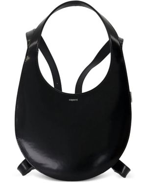 Coperni Swipe Oval-Shaped Calfskin Backpack - Black