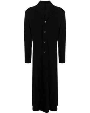 Yohji Yamamoto Notched-Lapels Single-Breasted Coat - Black