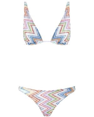 Missoni Zigzag-Knit Bikini - White