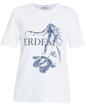 Erdem Printed-Detail T-Shirt - White