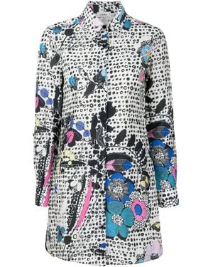 Amir Slama Graphic-Print Long-Sleeve Shirt - Blue