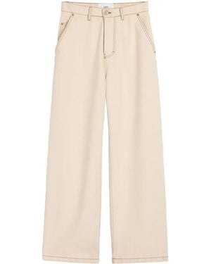 Ami Paris Wide-Leg Jeans - Natural