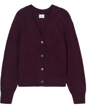 Closed Buttoned Cardigan - Purple