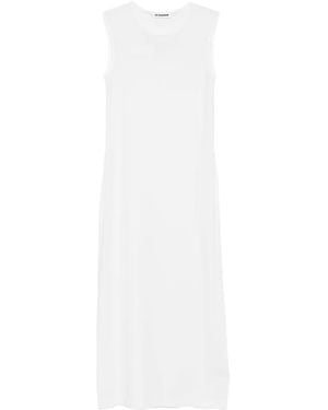 Jil Sander Sleeveless Round-Neck Dress - White