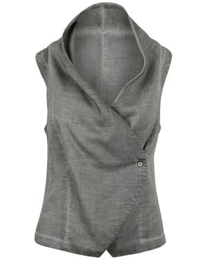 Ploumanac'h Gilet Sans Manches À Col - Gris