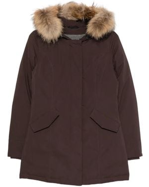 Canadian Faux-Fur Trim Hooded Coat - Brown