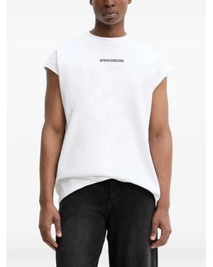Sprayground T-Shirt À Logo Imprimé Et Motif Graphique Requin - White