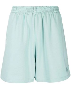Balenciaga Logo-Embroidered Track Shorts - Blue
