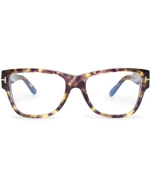 Tom Ford Tortoiseshell-effect square-frame glasses - Marrón