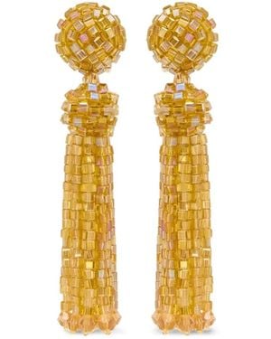 Oscar de la Renta Boucles D'Oreilles Frangées À Perles - Métallisé