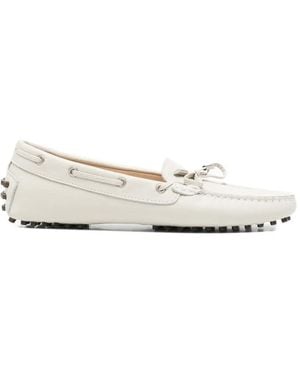 SERGIO MORETTI FIRENZE Bow-Detail Pebbled Loafers - White