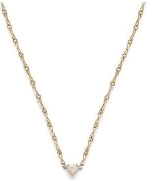 Azlee Shield Diamond Necklace - Metallic