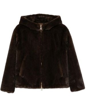ERMANNO FIRENZE Zip-Fastening Hooded Jacket - Black
