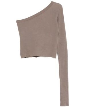 Rick Owens One-Shoulder Asymmetric-Neck Top - Gray