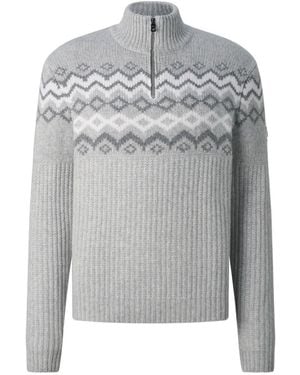 Bogner Ludi Cashmere Quarter-Zip Jumper - Grey