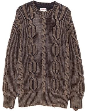 KAMIYA Cable Knit Jumper - Brown