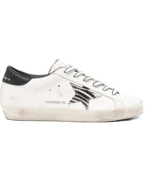 Golden Goose X Browns Superstar Zebra-Print Trainers - White