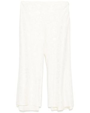 Jil Sander Flower-Jacquard Pants - White