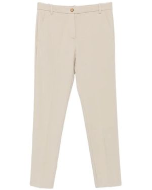 Pinko Bello Pressed-Crease Belt-Loop Trousers - White