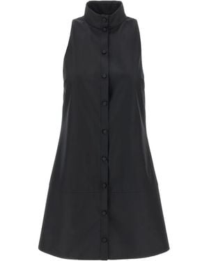 Giovanni bedin High-Neck Button-Fastening Midi Dress - Black