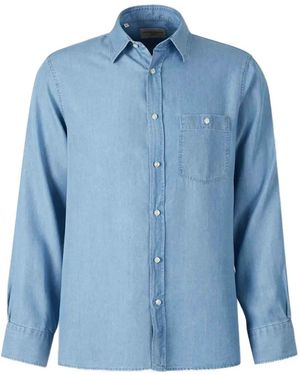 Officine Generale Jeanshemd mit Tasche - Blau