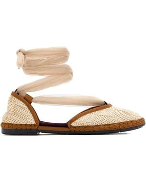 Flabelus Isabella Ribbon Weave Espadrilles - Natural