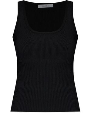 Max Mara Viscose Blend Yarn Top - Black