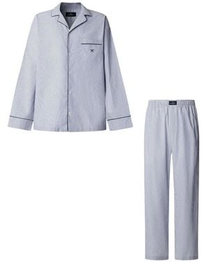 Hackett Pyjama En Coton À Rayures - Blue