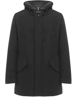 Woolrich Logo-Detail Coat - Black