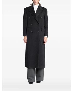 Tagliatore Charlize Peak-Lapel Double-Breasted Coat - Black