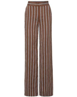 Veronica Beard Carraway Stripe-Print Trousers - Brown