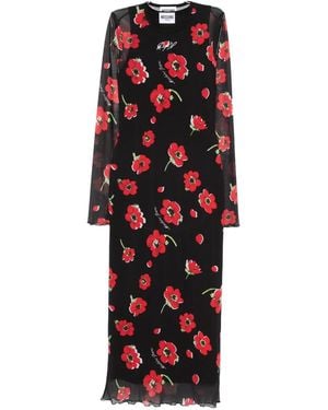 Moschino Floral-Print Midi Dress - Red